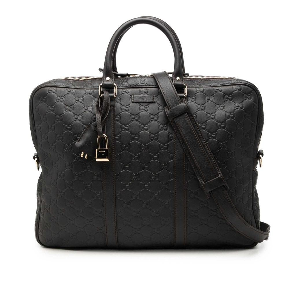 Pre-Loved Gucci Guccissima Business Bag